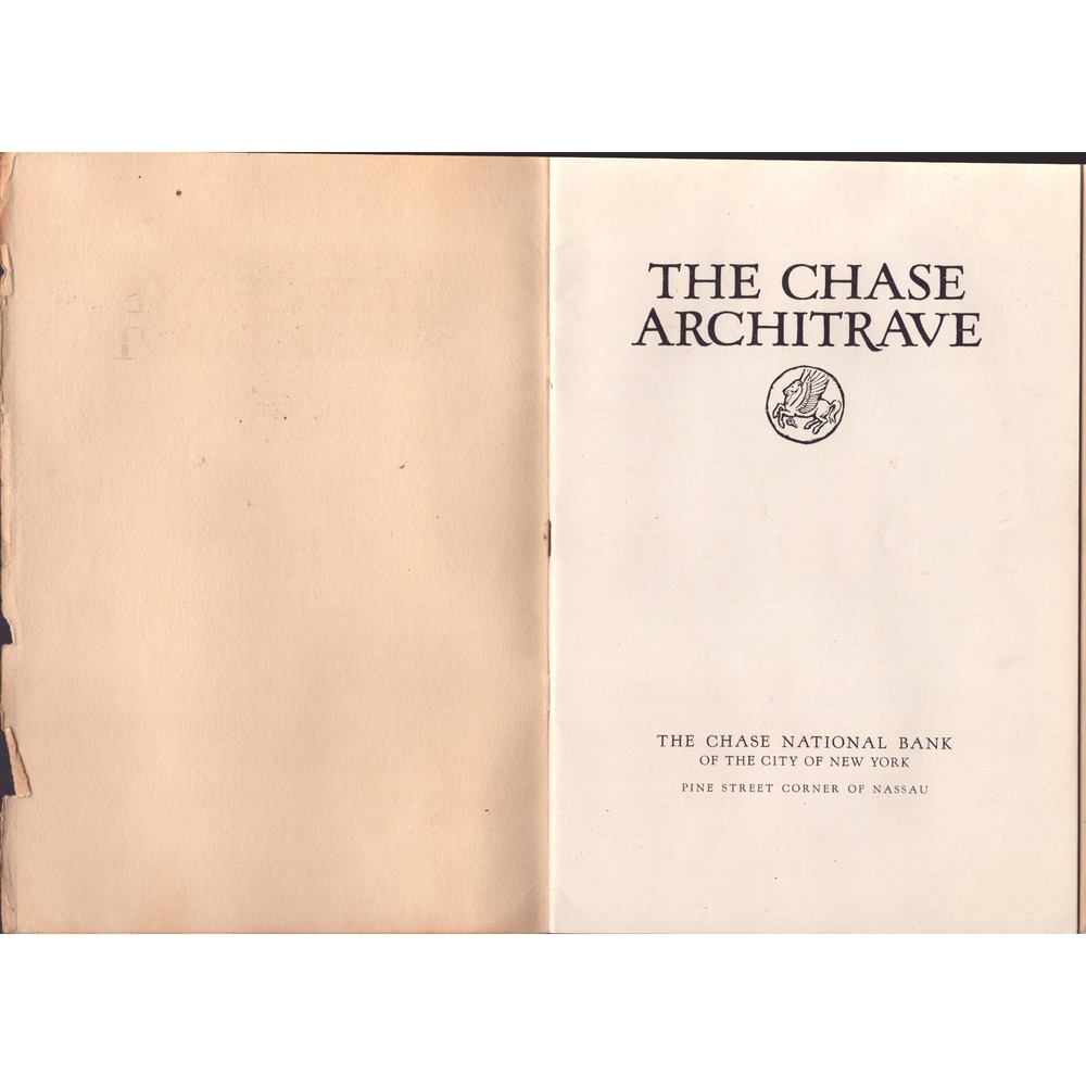 Vintage The Chase Architrave Chase National Bank NYC Architecture Booklet Pegasu - Picture 3 of 4